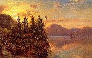 Regis-Francois Gignoux  Lake George at Sunset 1862 Sweden oil painting reproduction